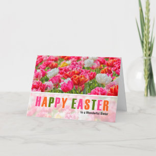 Cartes Pour Fêtes Annuelles pour Sister Pink Tulip Garden Pâques
