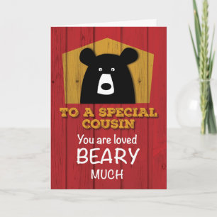 Cartes Pour Fêtes Annuelles Pour un cousin spécial, les Voeux de l'Ours Valent