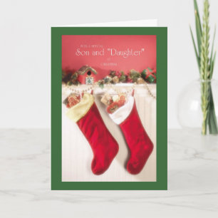 Cartes Pour Fêtes Annuelles Pour un fils et une fille spéciaux à Noël
