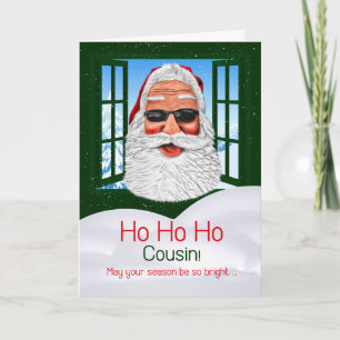 Cartes Pour Fêtes Annuelles pour un Noël Cousin Cool Père Noël