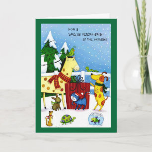 Cartes Pour Fêtes Annuelles Pour un vétérinaire spécial aux vacances