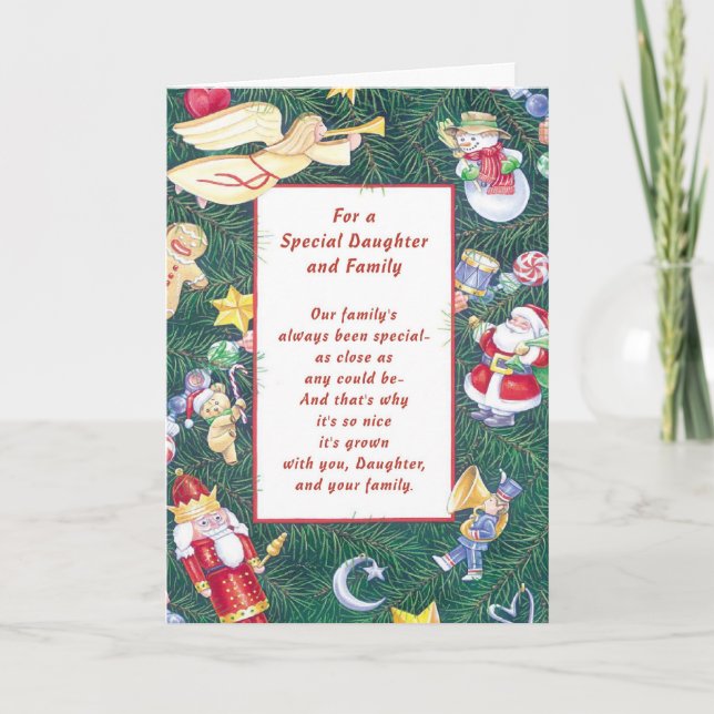 Cartes Pour Fêtes Annuelles Pour une fille spéciale et une famille (Devant)