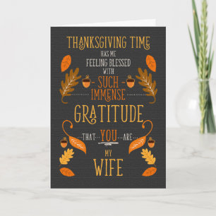 Cartes Pour Fêtes Annuelles pour une immense gratitude à votre épouse pour Tha