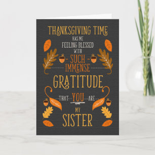 Cartes Pour Fêtes Annuelles pour une immense gratitude de Thanksgiving pour vo