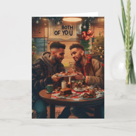 Cartes Pour Fêtes Annuelles Pour vous deux Art numérique de Noël LGBT