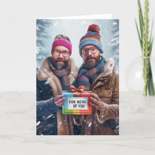 Cartes Pour Fêtes Annuelles Pour vous deux Art numérique de Noël LGBTQ