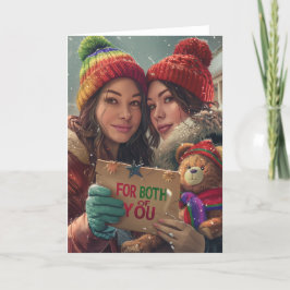 Cartes Pour Fêtes Annuelles Pour vous deux Art numérique de Noël LGBTQ