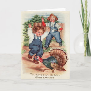 Cartes Pour Fêtes Annuelles Poursuivre la dinde