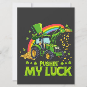 Cartes Pour Fêtes Annuelles Pousser ma chance Excavatrice drôle Saint-Patrick 