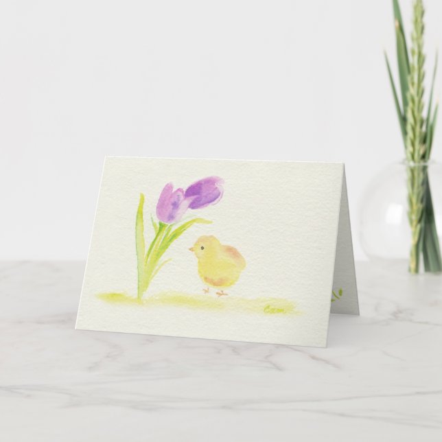 Cartes Pour Fêtes Annuelles Poussin de Pâques (Devant)
