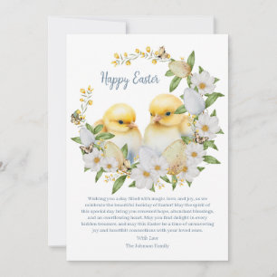 Cartes Pour Fêtes Annuelles Poussin de Pâques à l'aquarelle Personnalisé