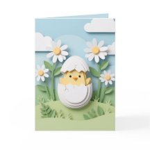 Poussin de Pâques en papier découpé Fleurs de marg