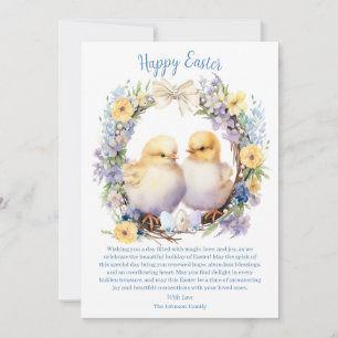 Cartes Pour Fêtes Annuelles Poussin de Pâques personnalisé à l'aquarelle