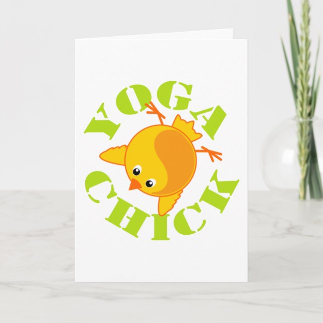 Cartes Pour Fêtes Annuelles Poussin de yoga (Devant)