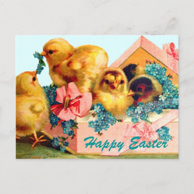 Cartes Pour Fêtes Annuelles Poussins de Pâques (Devant)