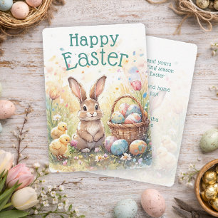 Cartes Pour Fêtes Annuelles Poussins et œufs de Pâques personnalisés de style