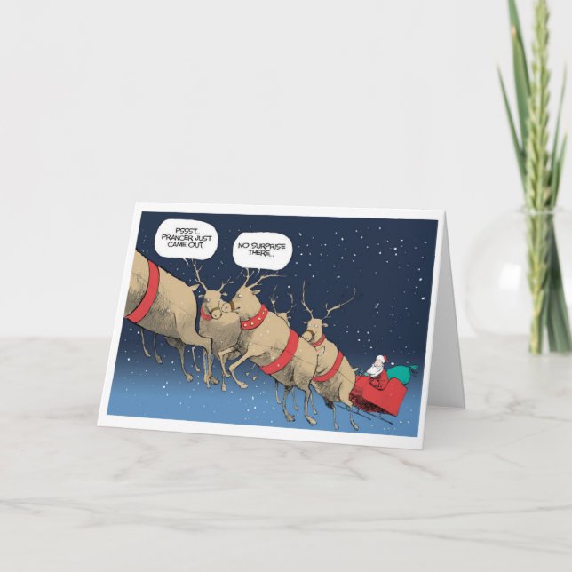 Cartes Pour Fêtes Annuelles Prancer gai (Devant)
