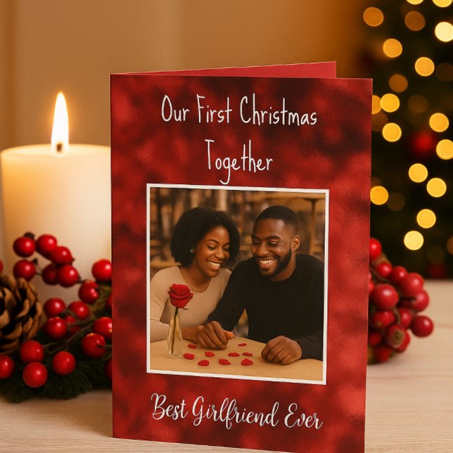 Cartes Pour Fêtes Annuelles Premier amour de Noël romantique pour petite amie (Créateur téléchargé)
