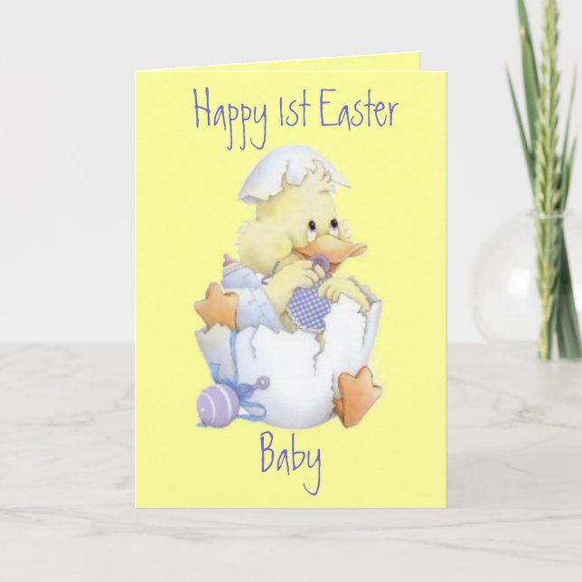 Cartes Pour Fêtes Annuelles Premier bébé heureux de Pâques (personnalisable) (Devant)