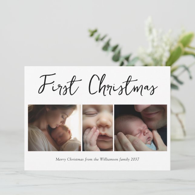 Cartes Pour Fêtes Annuelles Premier Noël (Debout devant)