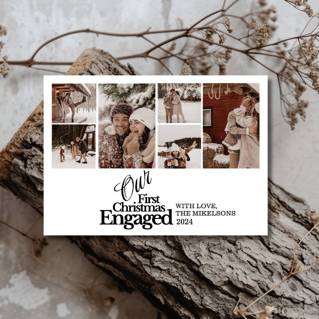 Cartes Pour Fêtes Annuelles Premier Noël avec plusieurs photos élégantes (Créateur téléchargé)
