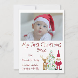 Cartes Pour Fêtes Annuelles Premier Noël de bébé avec photo