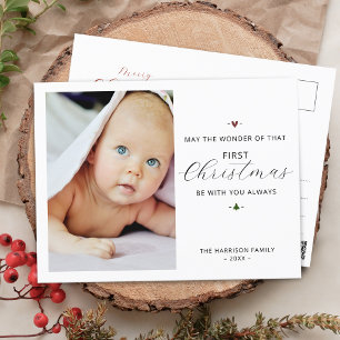 Cartes Pour Fêtes Annuelles Premier Noël de bébé moderne Photo