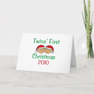 Cartes Pour Fêtes Annuelles Premier Noël de jumeaux