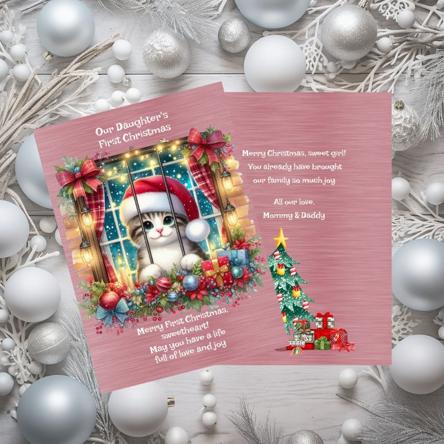 Cartes Pour Fêtes Annuelles Premier Noël de notre fille (Créateur téléchargé)