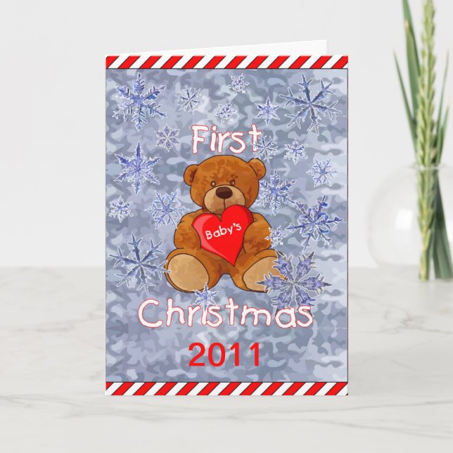 Cartes Pour Fêtes Annuelles Premier Noël du bébé (Devant)