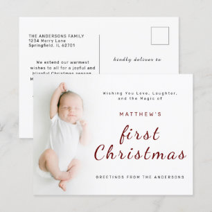 Cartes Pour Fêtes Annuelles Premier Noël du bébé Simple 1 photo