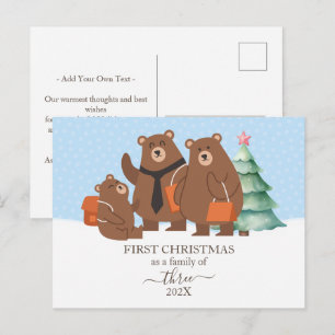Cartes Pour Fêtes Annuelles Premier Noël d'un ours en famille de 3