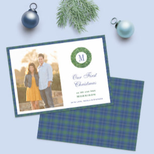 Cartes Pour Fêtes Annuelles Premier Noël Élégant Comme M. Et Mme Monogram