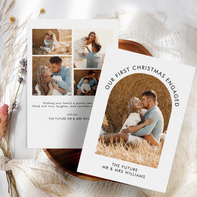 Cartes Pour Fêtes Annuelles Premier Noël engagé Photo Noël (Créateur téléchargé)