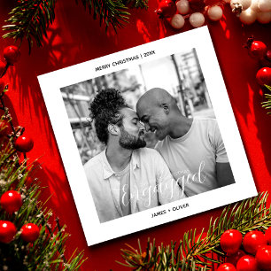 Cartes Pour Fêtes Annuelles Premier Noël Engayed Gay pride Photo personnalisée