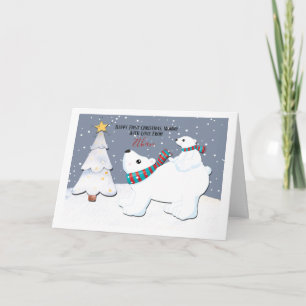 Cartes Pour Fêtes Annuelles Premier Noël Maman Ours Polaire Personnalisé