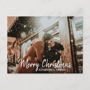 Cartes Pour Fêtes Annuelles Premier Noël Marié Engagé Blanc   PHOTO