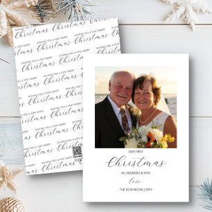 Cartes Pour Fêtes Annuelles Premier Noël Monsieur et Madame Simple Carré Photo