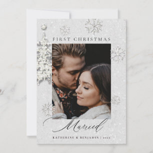 Cartes Pour Fêtes Annuelles Premier Noël Rhinestones Parties scintillant Coupl