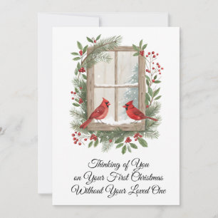 Cartes Pour Fêtes Annuelles Premier Noël seul Scène hivernale avec un cardinal