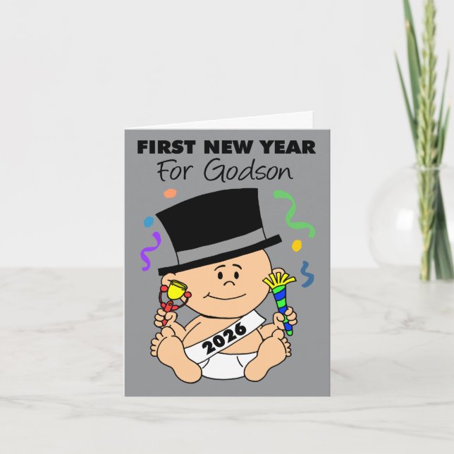 Cartes Pour Fêtes Annuelles Premier Nouvel An de Godson 2026 Confetti (Devant)