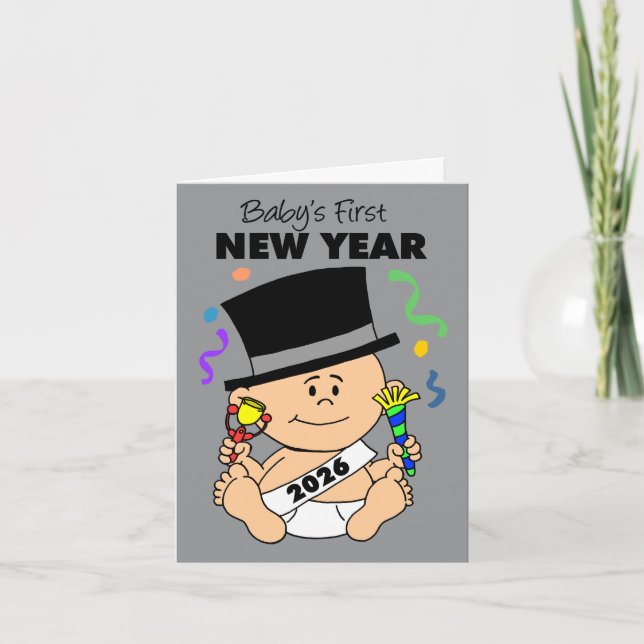 Cartes Pour Fêtes Annuelles Premier Nouvel An du bébé 2026 Confetti (Devant)