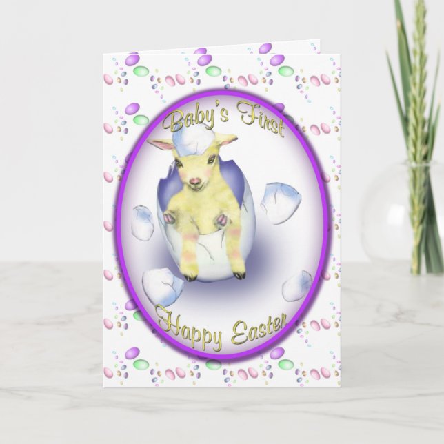 Cartes Pour Fêtes Annuelles Premier oeuf de chèvre de Pâques (Devant)
