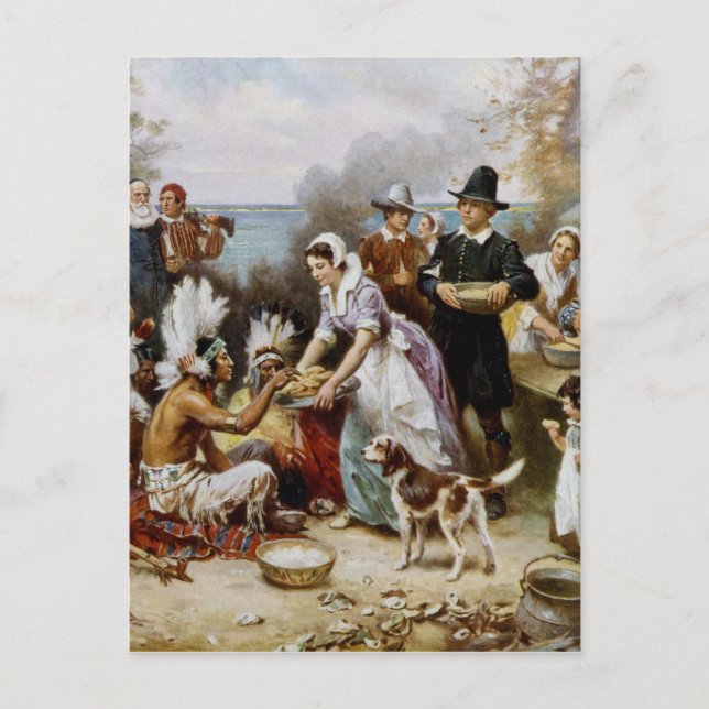 Cartes Pour Fêtes Annuelles Premier Thanksgiving (Devant)