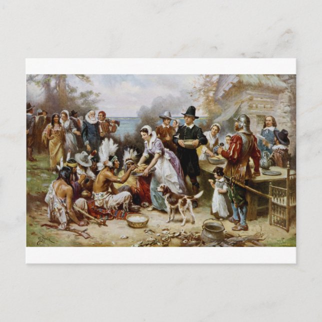 Cartes Pour Fêtes Annuelles Premier Thanksgiving (Devant)