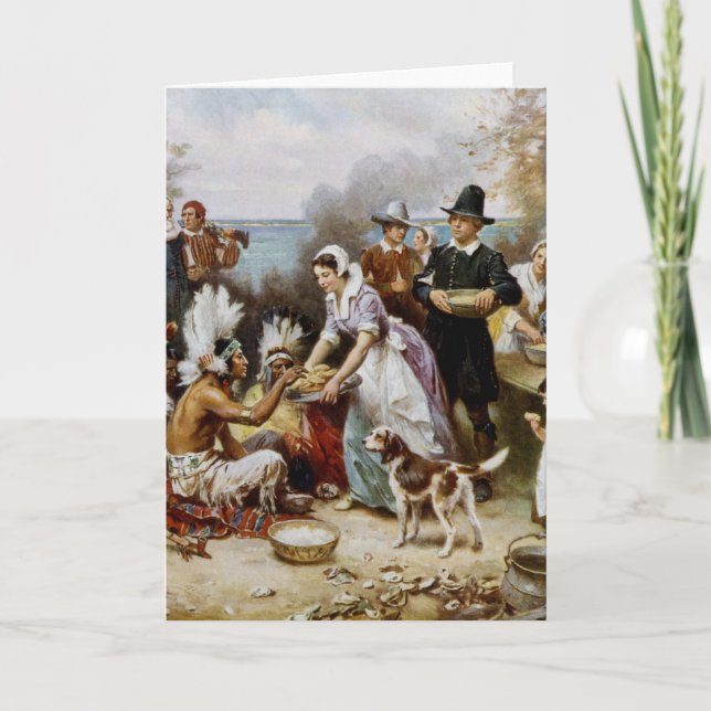 Cartes Pour Fêtes Annuelles Premier Thanksgiving (Devant)