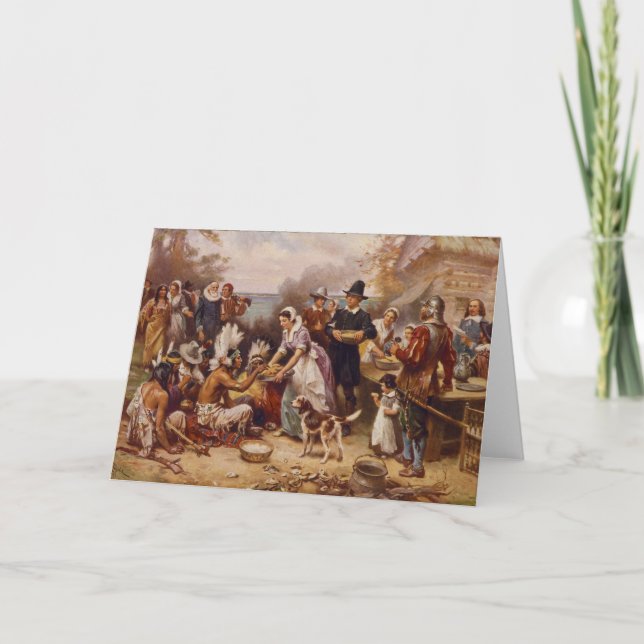 Cartes Pour Fêtes Annuelles Premier Thanksgiving de Jean Leon Gerome Ferris (Devant)