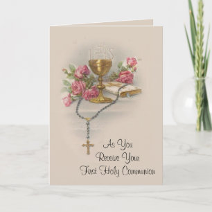 Cartes Pour Fêtes Annuelles Première communion catholique traditionnelle