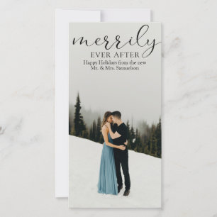 Cartes Pour Fêtes Annuelles Première Mariage Joyeusement À Tout Jamais PHOTO