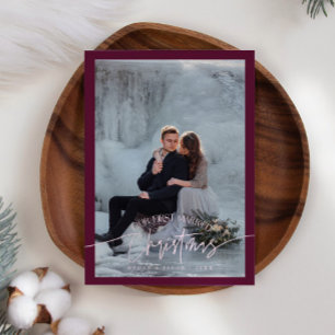 Cartes Pour Fêtes Annuelles Première Mariée Noël Nouvelle Photo Cranberry